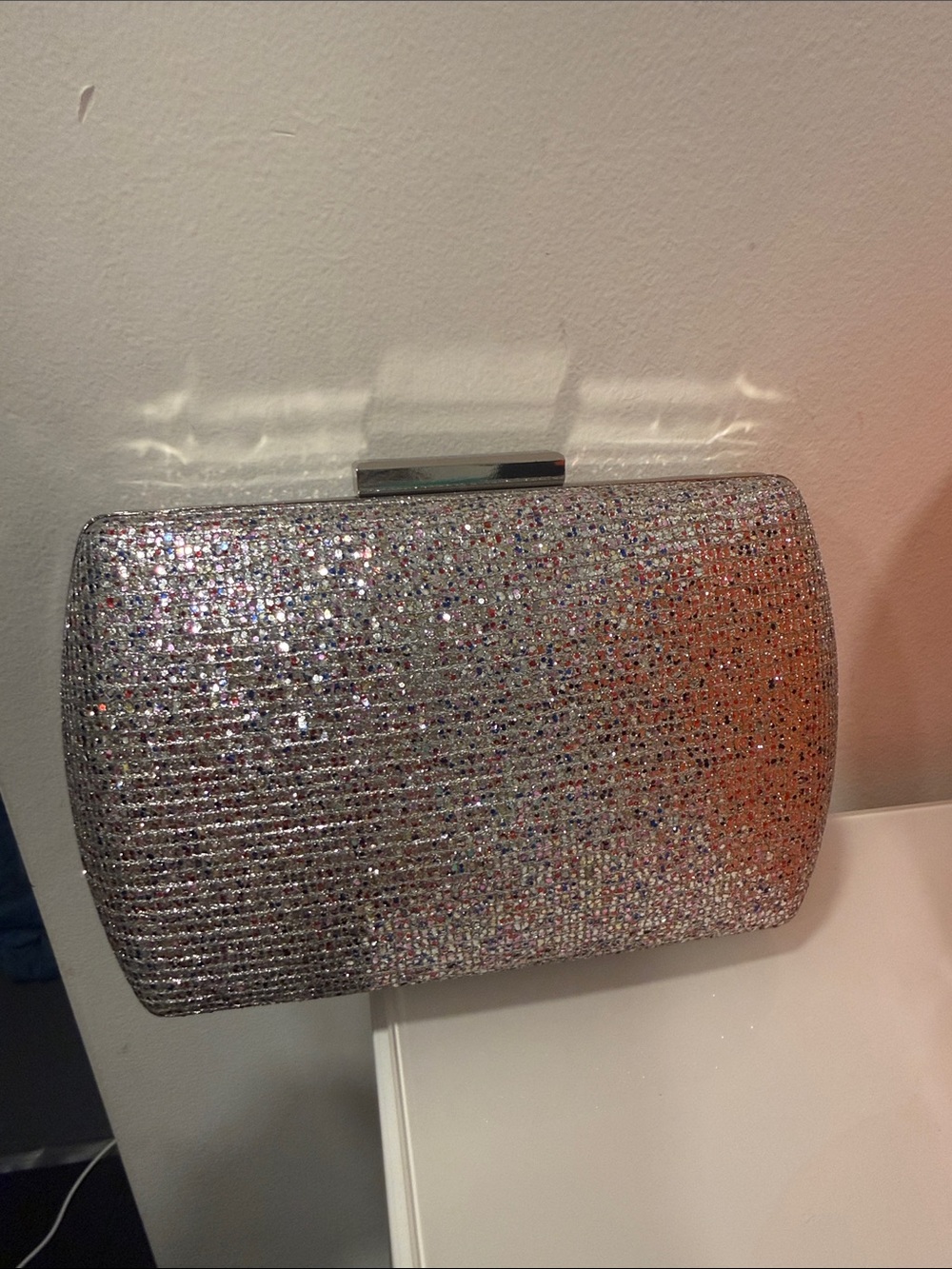 Silver Rhinestone Evening Clutch